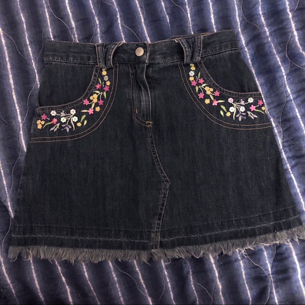 Gymboree Denim Skort with Floral Detailing